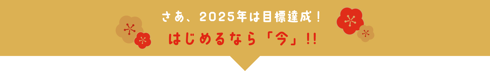 さあ、2025年は目標達成！はじめるなら「今」!!