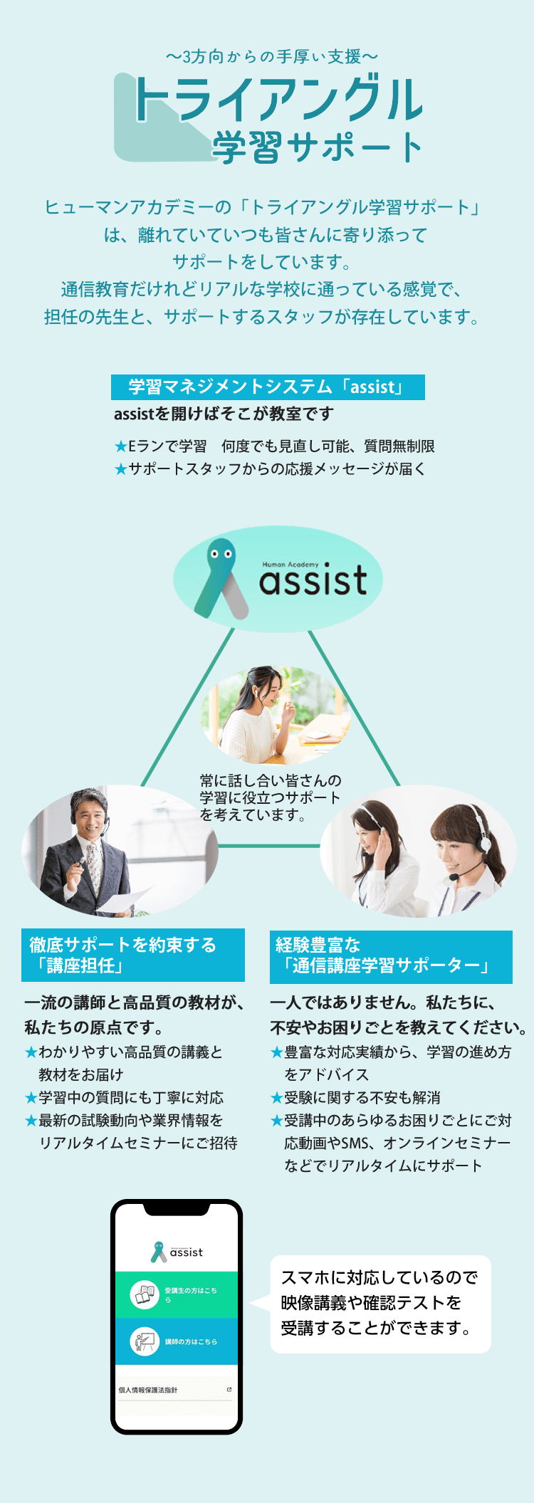 ヒューマンアカデミーの「トライアングル学習サポート」
